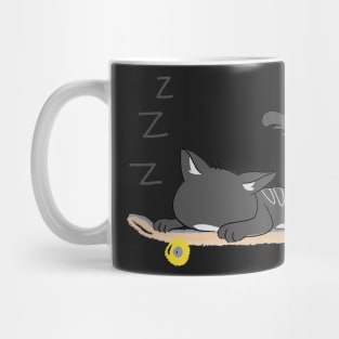 Cat Sleeping On SkateBoard Mug